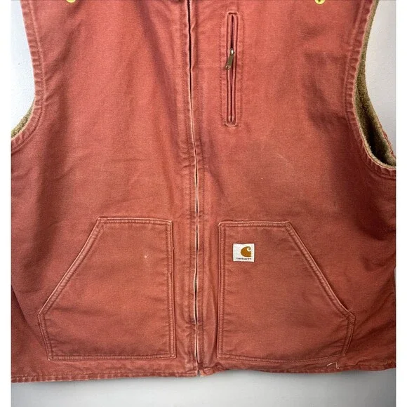 Carhartt Vintage Women’s WV001 VRS Sherpa Lined Vest Rose Size Large - Picture 2 of 10